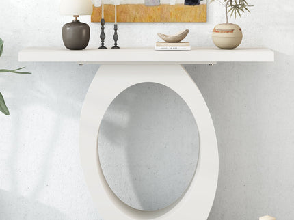 Console Table With Oval Base And Reinforced Bottom Plate
