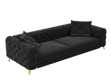 3 In 1 Convertible Sleeper, Deep Seat Pull Out Sofa Bed, Button Tufted