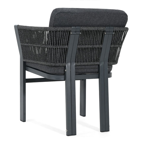 7 Piece Outdoor Dining Set With Table And 6 Chairs - Black / Teak / Gray