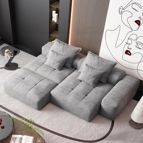 Modern Oversized Diy Combination Modular Sectional Sofa With Pillows