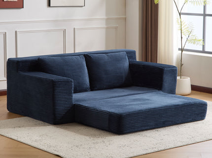 Comfortable Deep Seat Loveseat Sofa Bed, Reversible Cushion With Pillows