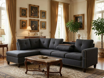 L - Shaped Sectional Sofa With Movable Left Chaise