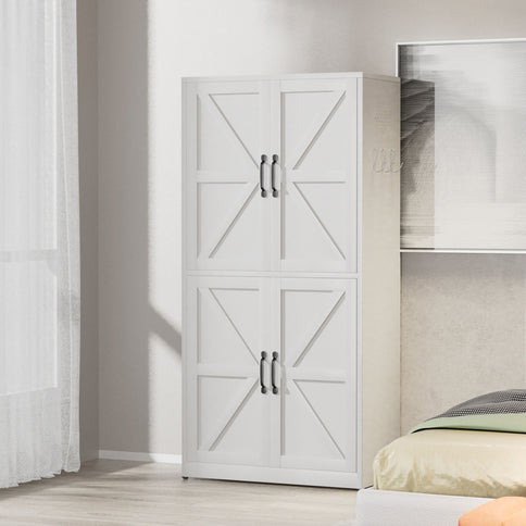 Kitchen Pantry Cabinet With Adjustable Shelves, Heavy Duty Storage - White