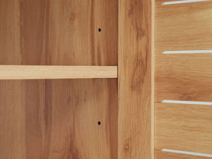 Bathroom Vanity With Ceramic Sink, Freestanding Cabinet - Antique Natural / Brown