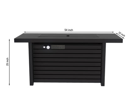 Outdoor Fire Pit Table & Lid - Black