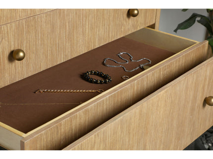 Stevie - Rectangular 5 Drawer Chest - Sand