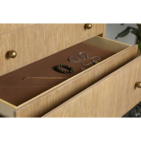 Stevie - Rectangular 5 Drawer Chest - Sand