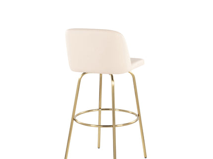 Toriano - Contemporary Fixed Height Barstool With Swivel And Round Footrest (Set of 2)