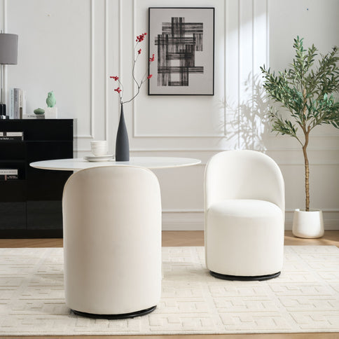 360 Degree Swivel Armless Dining Barrel Chair