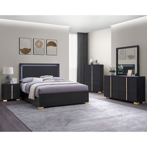 Jeremiah - LED Panel Bed With Touch Controlled Lighting