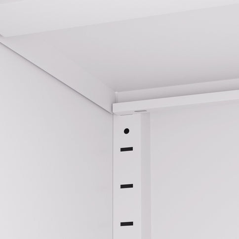 Tall Metal Kitchen Pantry Cabinet With Adjustable Shelves And Silent Magnetic Doors - White