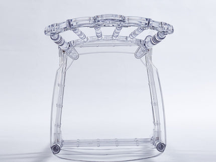 Dining Chair With Plastic Seat, Welding Chair (Set of 4) - Transparent