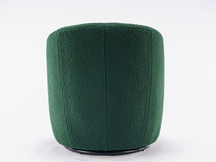 Teddy Fabric Swivel Accent Armchair Barrel Chair With Powder Coating Metal Ring