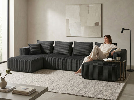 U-Shaped Modular Sectional Sofa With Double Chaise, Oversized Deep Seat For Living Room