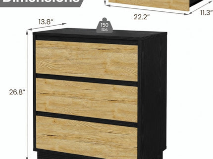 3 Drawer Nightstand, Bedroom Side Table