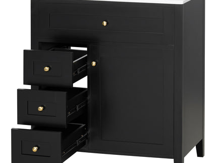 Modern Bathroom Vanity With Sink, 3 Drawers And Adjustable Shelf