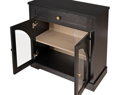 Sideboard Cabinet With 1 Drawer And 2 Arched Doors With Adjustable Shelves For Entryway - Black