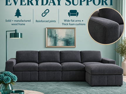 Modular Sectional Sofa, Reversible Set