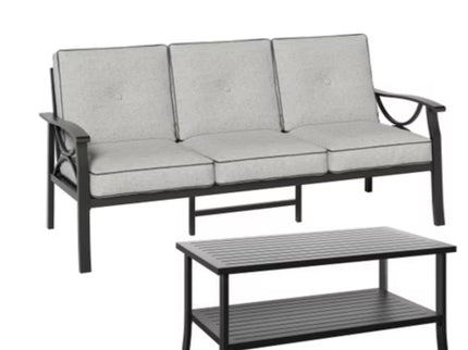 Patio Furniture Set & Coffee Table And Cushions For Backyard
