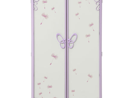 Priya II - Synthetic Leather Purple Wardrobe - Purple / White