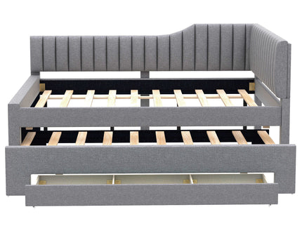 Upholstered Daybed With Trundle And 3 Drawers
