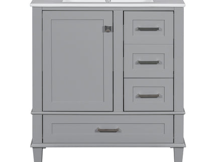 Bathroom Vanity, Modern Bathroom Cabinet With Sink Combo Set, Bathroom Storage Cabinet With A Soft Closing Door And 3 Drawers, Solid Wood Frame