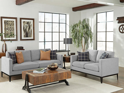 Montauk - 2 Piece Arms Living Room Set With Upholstered Seating - Light Gray