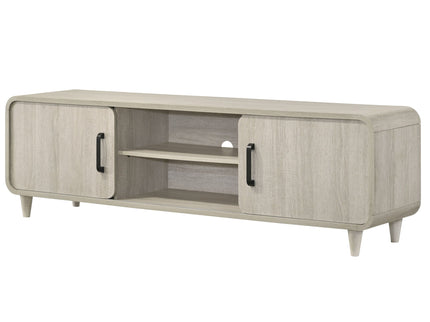 TV Stand With Sliding Doors And Handles, Living Room Furniture - Antique White