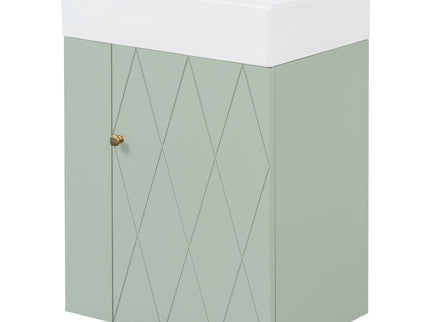 Modern Bathroom Vanity With Sink, Diamond Pattern Doors