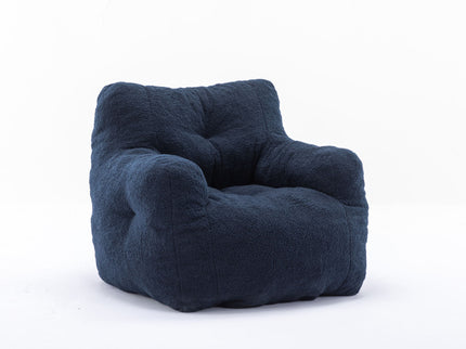Soft Teddy Fabric Tufted Foam Bean Bag Chair With Teddy Fabric