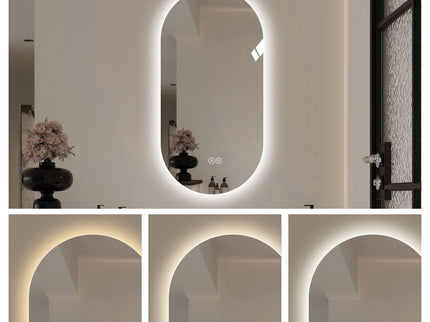 Smart Wall Mounted LED Touch Screen Mirror With Anti-Fog Function And Adjustable Lighting