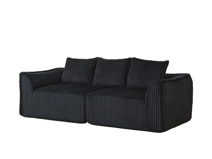 Minimalist 3 Seater Sofa With Curved Lines And Gently Sloped Backrest