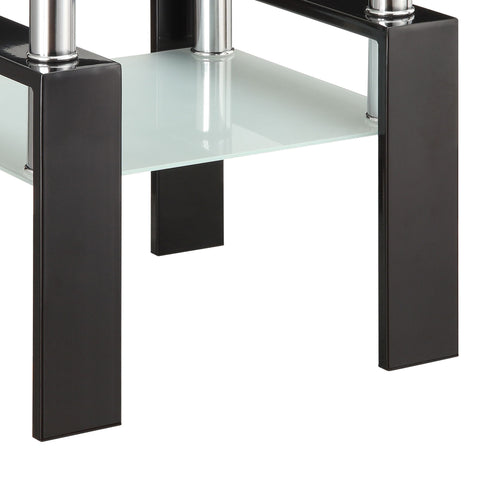 Samantha - 1 Shelf Square End Table - Black