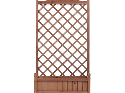 Raised Garden Bed With Trellis 2 Pack, Outdoor Planter Box & Plant Stand With Climbing Racks - Brown