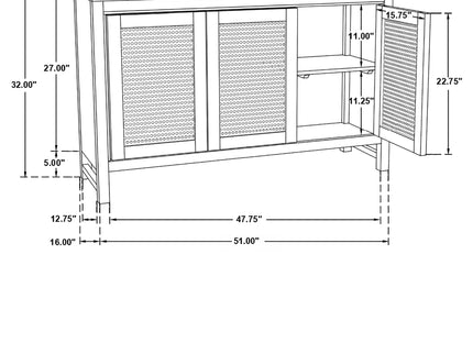 Ashton - 3 Door Accent Cabinet - Natural