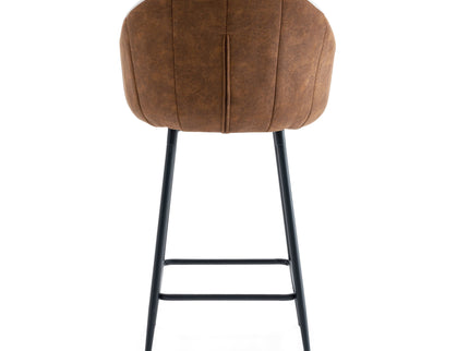 Modern Style Counter Height Bar Stools, With Comfortable Upholstery, Durable Metal Legs Ensure Stability - Brown