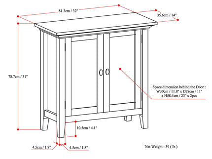 Redmond - Handcrafted Low Storage Cabinet