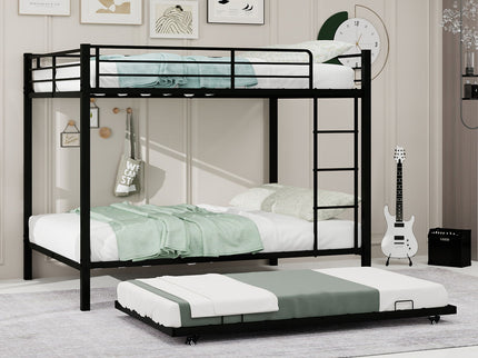 Bunk Bed For Kids, Convertible Frame With Ladders & Guardrail