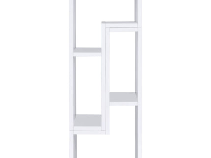 Convertable L-Shaped Bookcase With Open Shelves - White