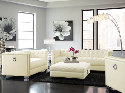 Earline - Upholstered Track Arm Loveseat - White