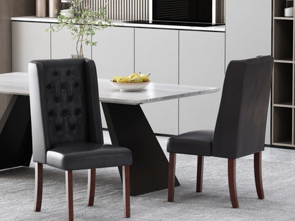 Sophisticated Tufted Dining Chair With High Back Design