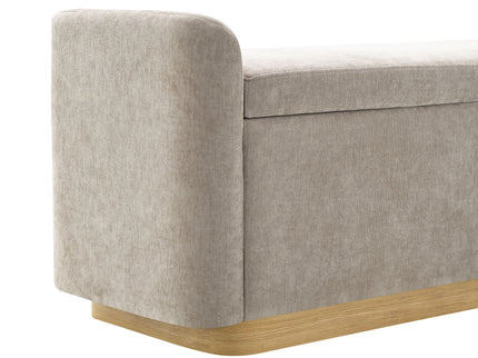 Upholstered Storage Bench With Safety Hinge