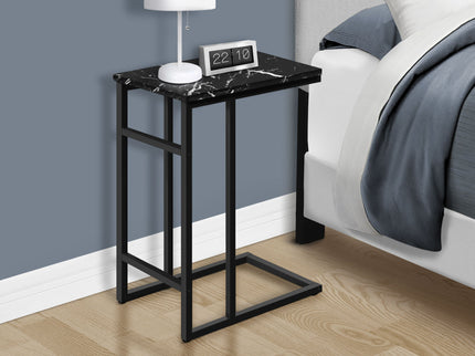 Accent Table, C - Shaped, Modern Design - Black