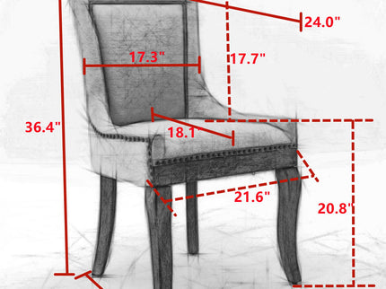 Ultra - Side Dining Chair, Nail Head (Set of 2)