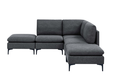 Upholstered Modular Sectional With Tall Legs, Medium Firm Seat