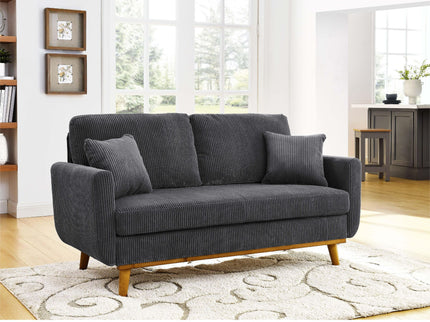 Upholstered Loveseat With Arms And Pillows