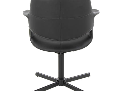 Vintage Flair - Mid-Century Modern Swivel Chair With X - Pedestal - Black