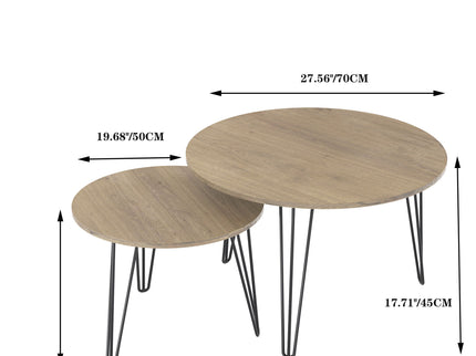 Round Nesting Coffee Table For Living Room (Set of 2)