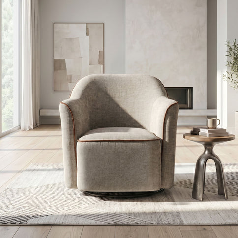 360° Swivel Accent Chair With Flared Arms