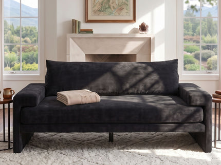 Upholstered 3 Seater Sofa With Wide Armrests
